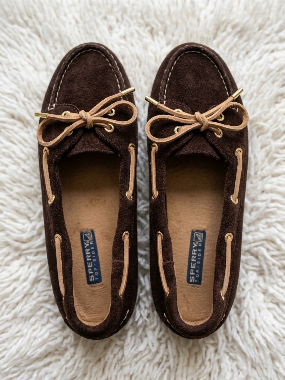 Sperry Top Sider Brown Suede Moccasins Boat Shoes Sz 7